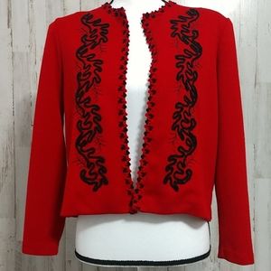 Melissa Harper Women's Red and Black Petite Jacket